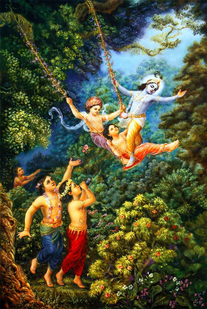 Krishna Enjoys Exultant Forest Pastimes