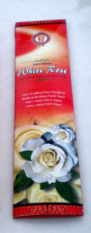 White Rose Incense -- (Small Pouch 15 Sticks)