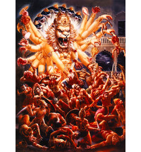 Lord Nrsimhadeva Kills the Soldiers of Hiranyakasipu