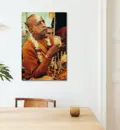 Prabhupada Chanting on New Disciple\'s Japa Beads at Initiation Ceremony