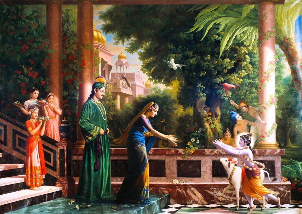 Krishna Returns Home From the Vrindavan Forest