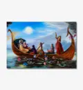 Krishna and the Gopis Enjoy Pastimes in a Boat