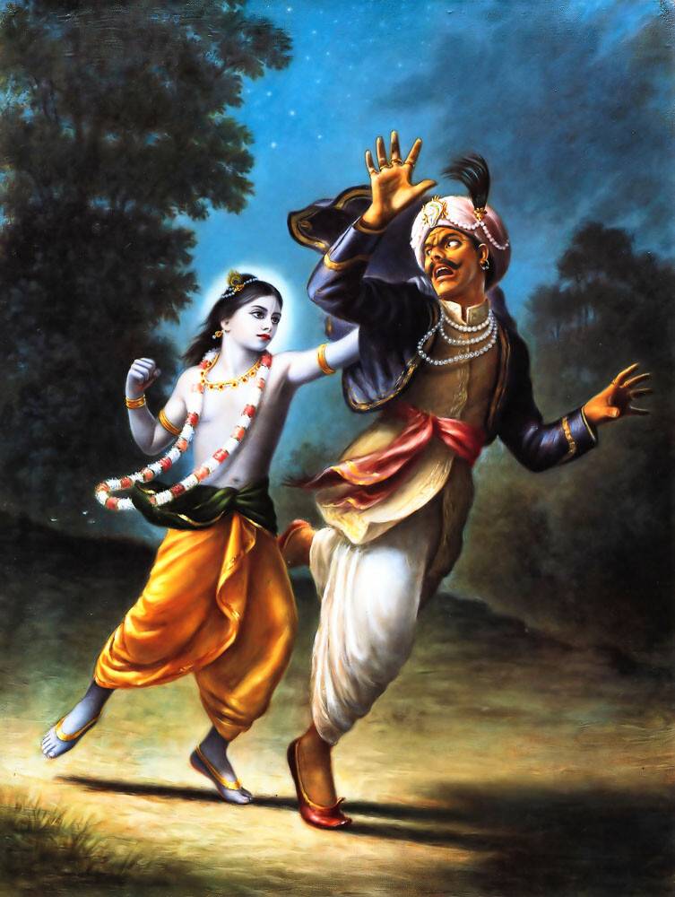 Krishna Kills the Sankhacuda Demon