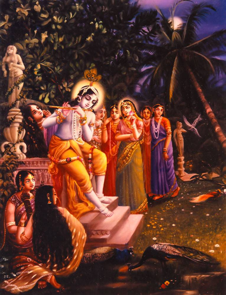 Krishna\'s Deep Loving Attitude Attracts the Damsels of Vraja