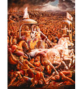 Arjuna Fights the Kauravas With the Help of Krishna