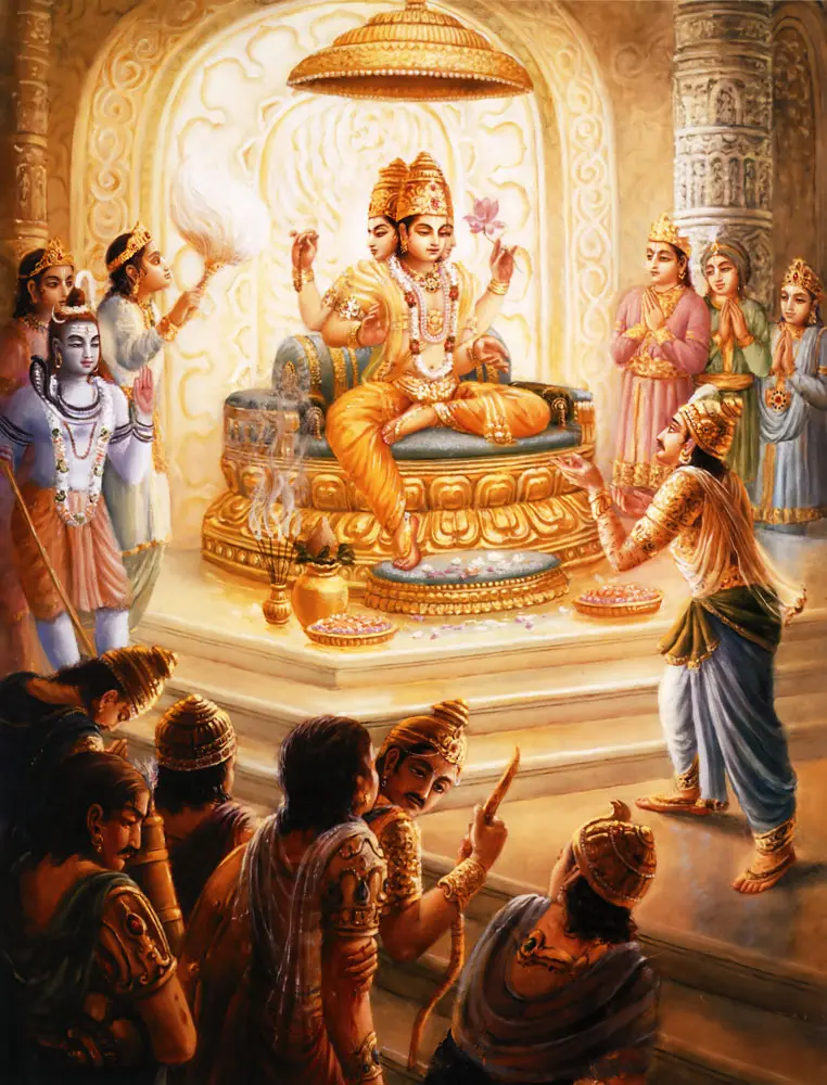 King Indra and the Demigods Approach Lord Brahma