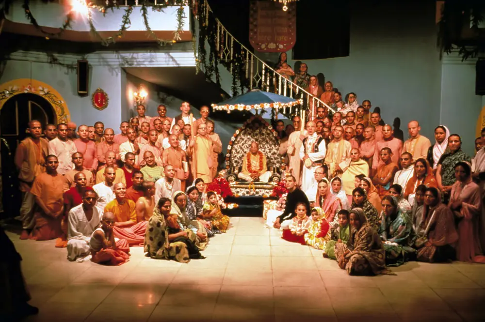 Srila Prabhupada With Disciples in Temple