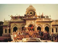 Srila Prabhupada and Disciples at Krishna Balaram Temple Vrindavan