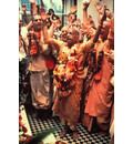 Prabhupada at the Installation of Sri Sri Radha Gokulananda at Bhaktivedanta Manor