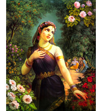 Radharani and Bumble Bee Painting