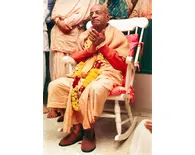 Srila Prabhupada in New York, Sitting in White Rocking Chair