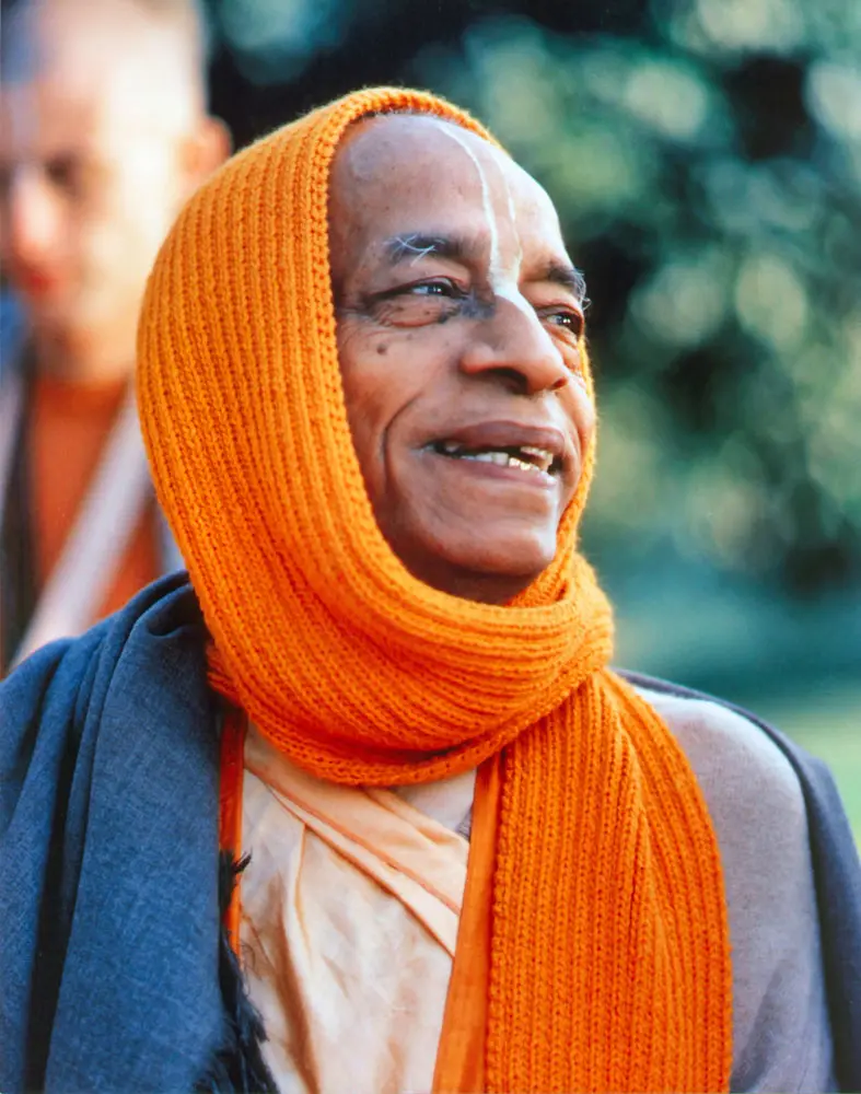 Srila Prabhupada with Orange Shawl Drapped around Head
