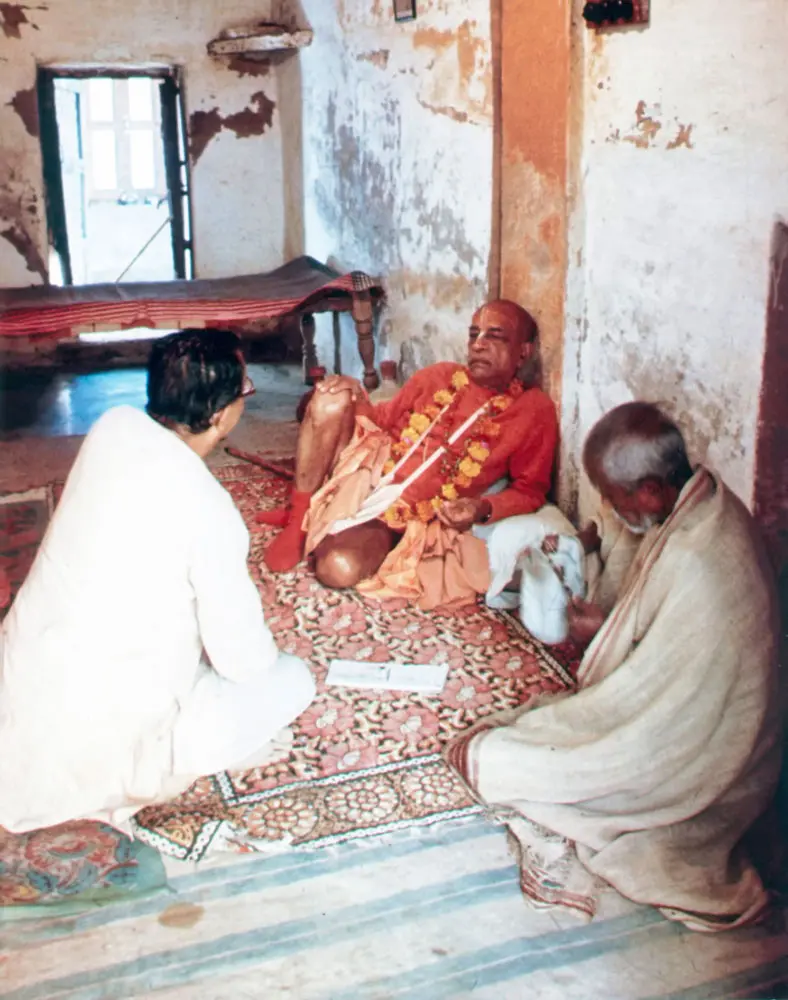 Srila Prabhupada at Radha Damodara Vrindaban, In room