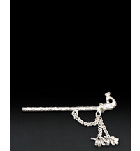 White Metal Krishna's Flute, 3" inch