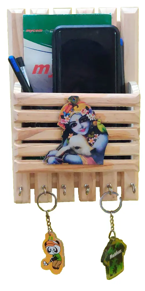 Wooden Bead Bag Key and Book Holder  9\" x 6\"