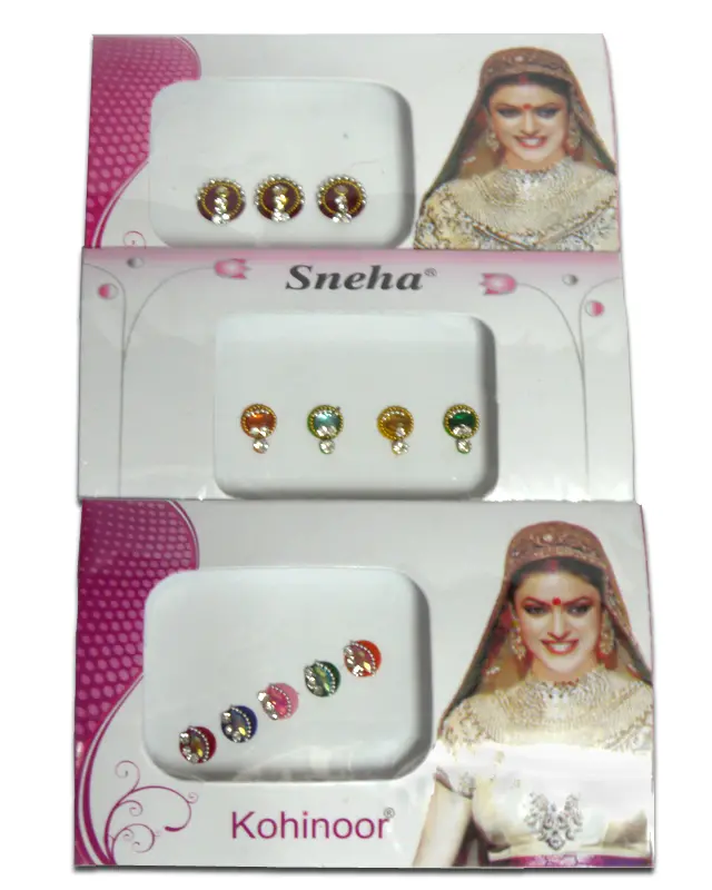 Bindis Fancy Round -- Meduim (3 to 5 x 3 packs)