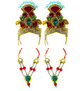 Crown and Necklace Set -- Kerry with Colourful Diamonds (pair)