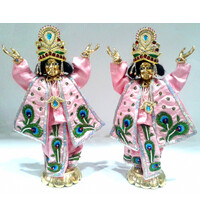 Gaura Nitai Deity Clothes -- Deluxe Peacock Design