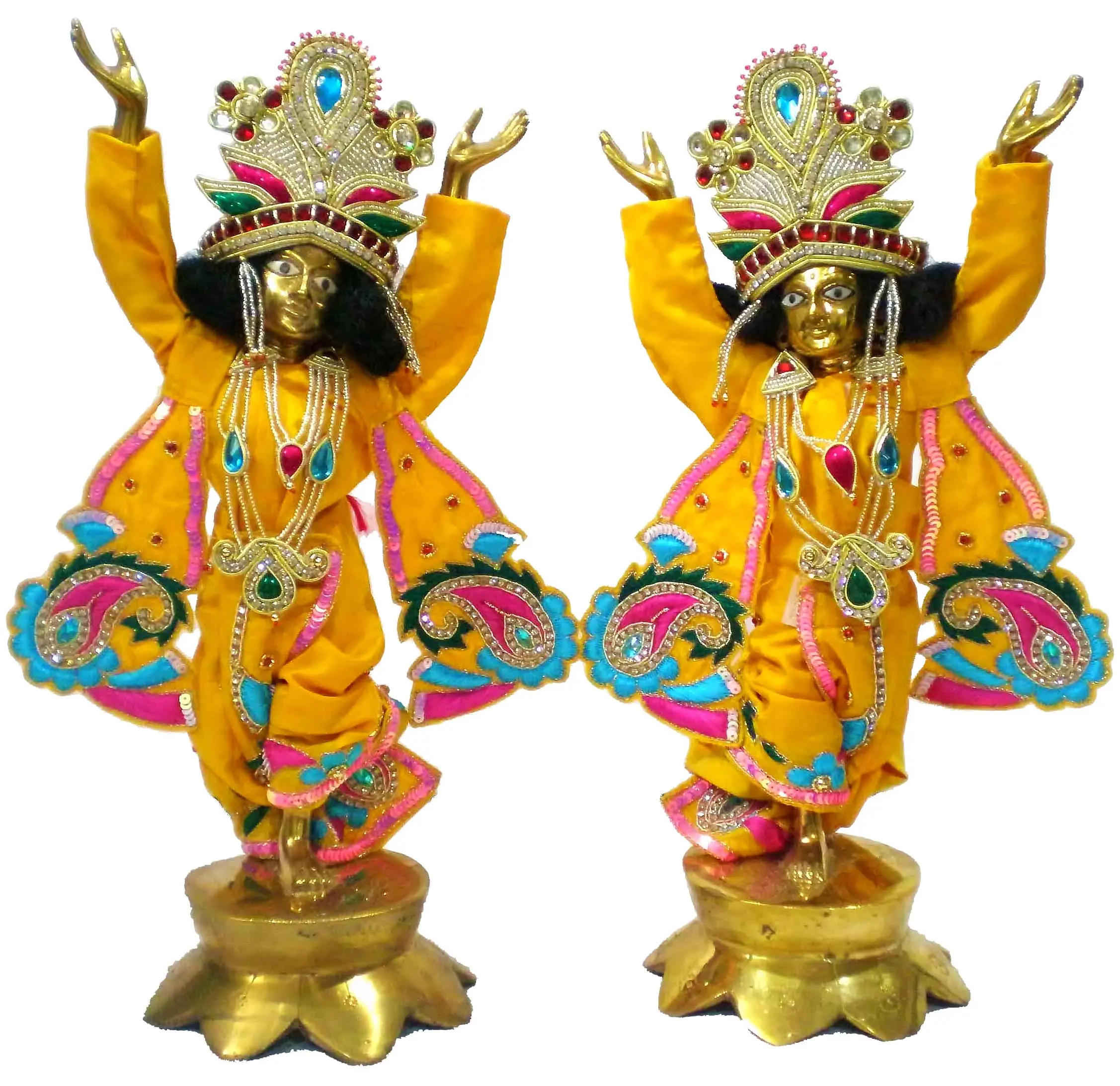 Gaura Nitai Deity Clothes -- Deluxe Floral Pattern