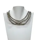 Tulsi Neck Beads - Alternating Black & Tulsi Beads (3 rounds)