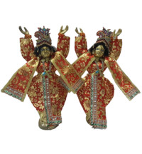 Gaura Nitai Deity Clothes -- Silk Printed Dress