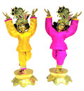 Gaura Nitai Deity Clothes -- Silk Look with Contrasting Colors