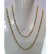 Gold Plated Silver Tulsi Necklace - Medium Beads