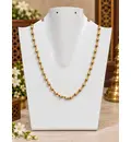 Gold Plated Silver Tulsi Necklace - Large Beads