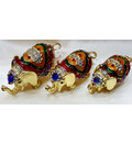 Golden Elephant Set of 3 -- 3\"