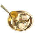 Gopal Bhog Offering Set for Laddu Gopal (Brass Plate, Bowls, Cup and Spoon)