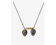 Hare Krishna Engraved Pendant with Wooden Beads