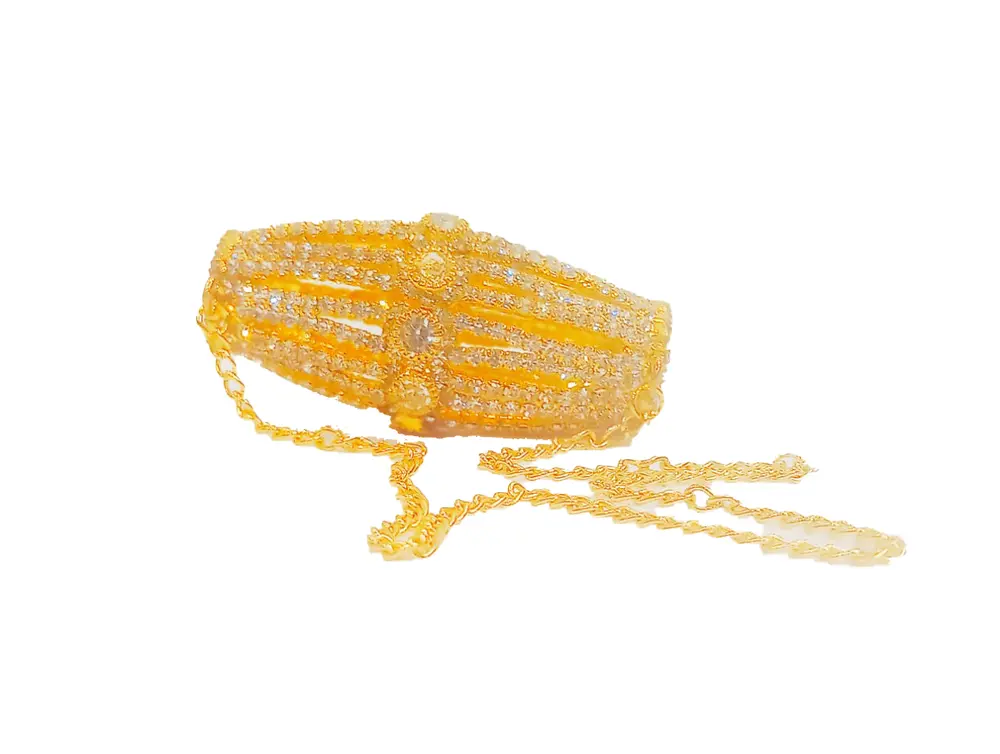 Deity Mridanga with Diamonds (imitation)