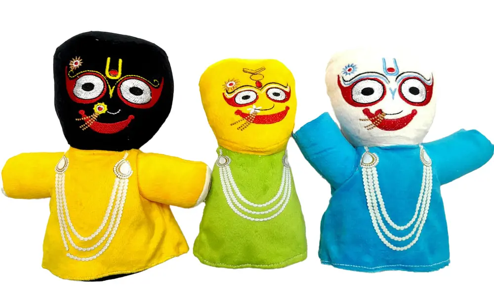 Childrens Stuffed Toy: Jagannatha, Baladeva and Subhadra (Approx. 11\" high) - 3 Dolls