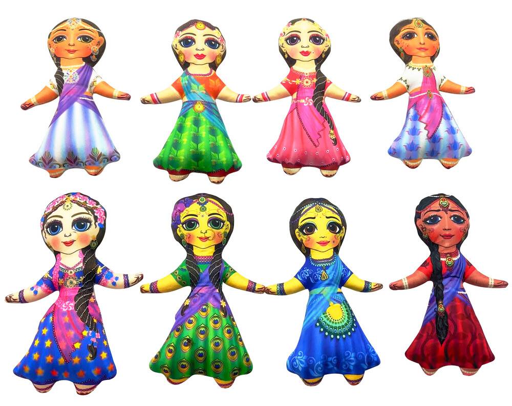 Childrens Stuffed Toys: Astha Saki Dolls - set of 8
