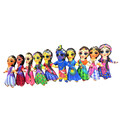 Childrens Stuffed Toys: Radha Krishna and Astha Saki Dolls - set of 10