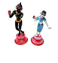 Painted Brass Radha Krishna Deities (9\")