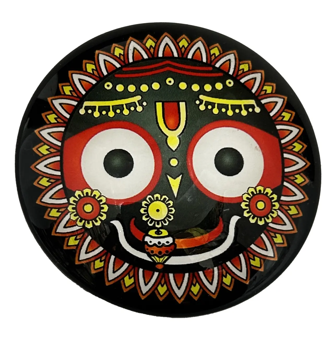 Round Radha-Krishna Magnet (2.3\" - 5.3 cm)