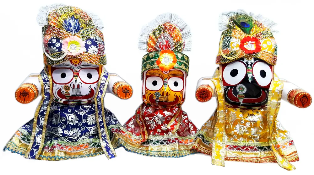 Jagannatha, Baladeva and Subhadra Deities (8\" High)
