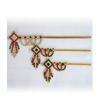 Krishna's Flute -- Diamond Pattern (Red, Green & White)