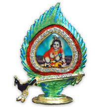 Krishna Stand, Peacock Feather Frame