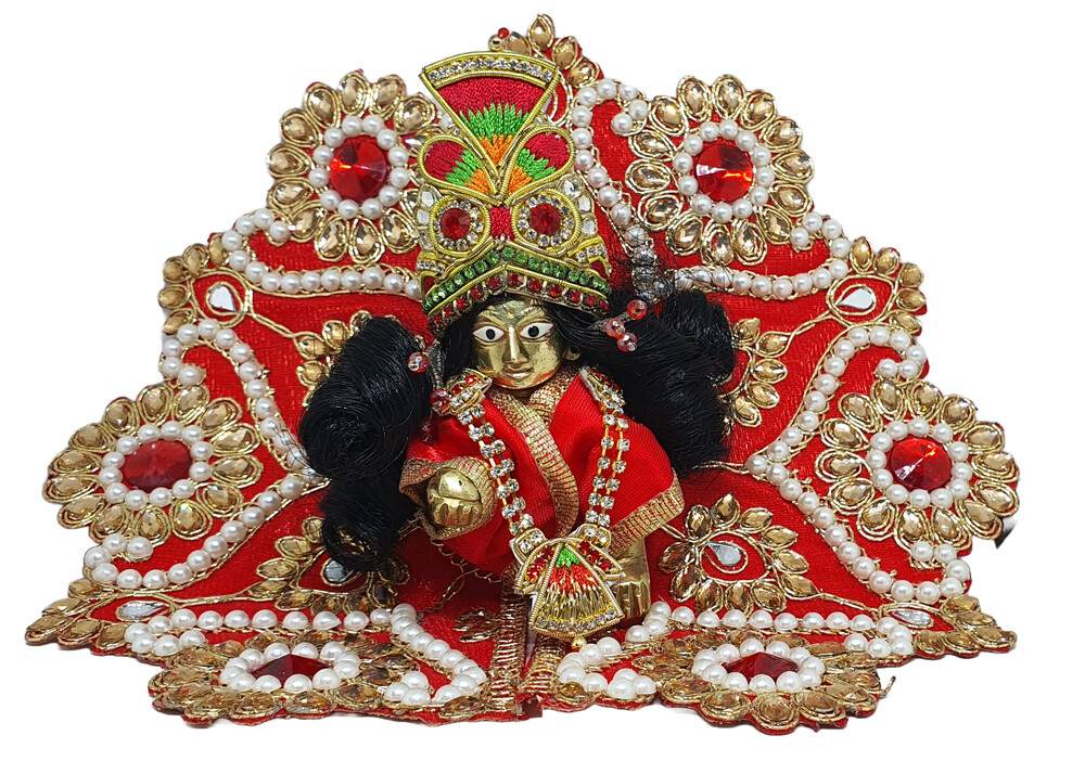 Laddu Gopal Dress Colorful Flowers and Colorful Gems