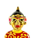 Radharani Painted Brass Sitting Deity