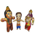 Lord Nrsimhadeva, Prahlad Maharaja and Hiranyakasipu Dolls -- Childrens Stuffed Toy