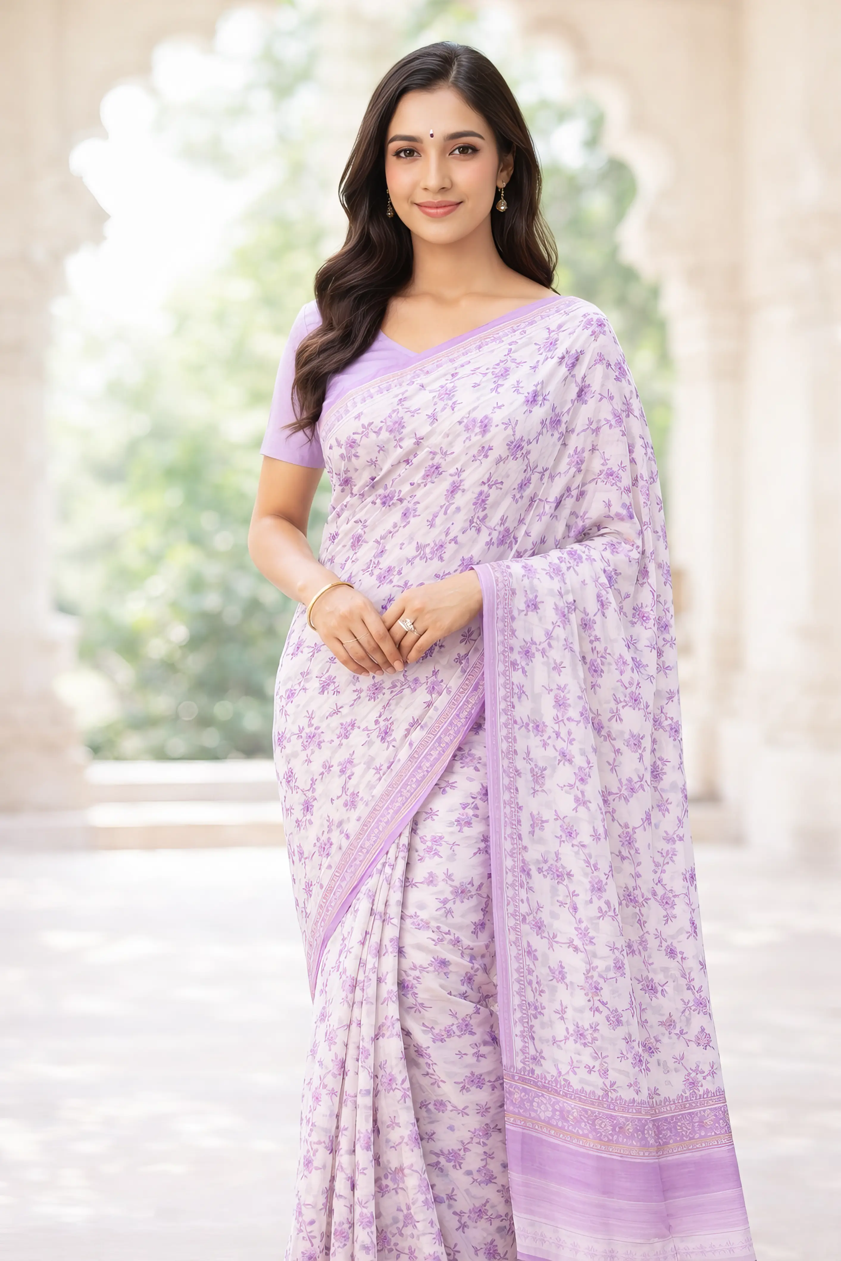 Sari, Synthetic Crepe, Very Soft \'Butter Sari\'