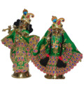 Radha Krishna Floral Dress with Gems and Thread Work (Type 3)