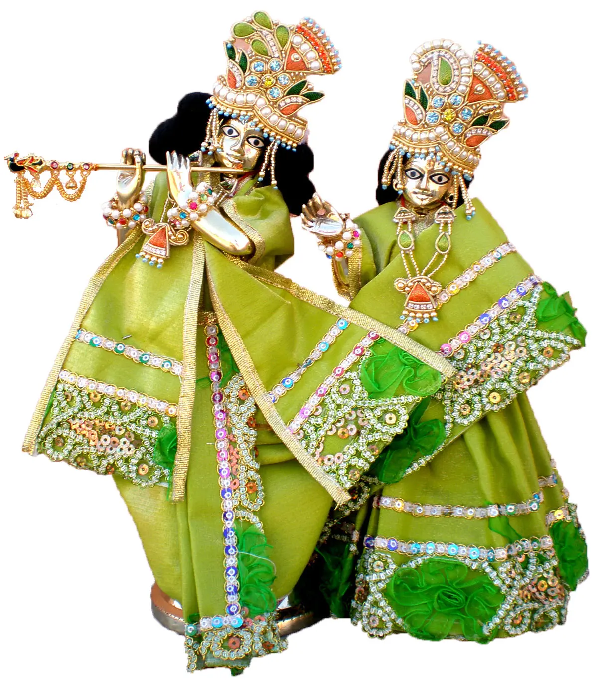 Radha Krishna Deities (Brass 7.5\")