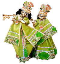 Radha Krishna Deities (Brass 9")