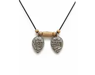 Radha Krishna Engraved Pendant with Wooden Beads