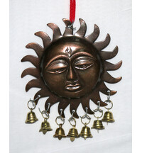 Hanging Surya / Sun Decoration with Bells (Pack of 3)