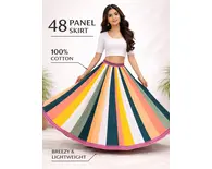 Gopi Dress -- 48 Panel Skirt, Alternating Colors with Border Gopi Dress -- 48 Panel Skirt, Alternating Colors with Border
